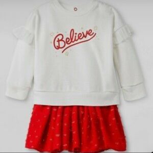 Cat & Jack Baby ‘Believe’ 2 Pc Holiday Set